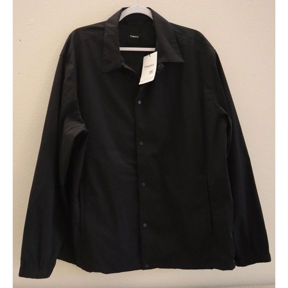 Theory M0577403 Men's Sz XL Black Nylon Blend City Coach Jacket $345 - Picture 1 of 12